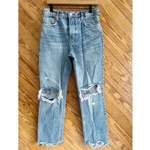 We the Free People Jeans Knees Wide Distressed Button Fly